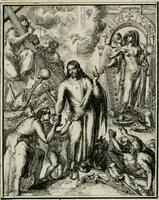 An illustration from Hieroglyphica, of, Merkbeelden der oude volkeren : namentlyk Egyptenaren, Chaldeeuwen, Feniciers, Joden, Grieken, Romeynen, enz. : nevens een omstandig bericht van het verval en voortkruypende verbastering der godsdiensten door verscheyde eeuwen : en eyndelyk de hervorming, tot op deze tyden toe vervolgt : In LXIII. hoofdstukken, en zoo veele kopere print-blaaden (1735)