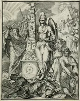 An illustration from Hieroglyphica, of, Merkbeelden der oude volkeren : namentlyk Egyptenaren, Chaldeeuwen, Feniciers, Joden, Grieken, Romeynen, enz. : nevens een omstandig bericht van het verval en voortkruypende verbastering der godsdiensten door verscheyde eeuwen : en eyndelyk de hervorming, tot op deze tyden toe vervolgt : In LXIII. hoofdstukken, en zoo veele kopere print-blaaden (1735)