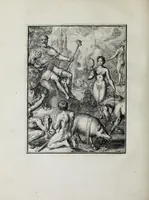 An illustration from Hieroglyphica of Merkbeelden der oude volkeren : namentlyk Egyptenaren, Chaldeeuwen, Feniciers, Joden, Grieken, Romeynen, enz. : nevens een omstandig bericht van het verval en voortkruypende verbastering der godsdiensten door verscheyde eeuwen : en eyndelyk de hervorming, tot op deze tyden toe vervolgt : in LXIII. hoofdstukken, en zoo veele kopere print-blaaden (1735)