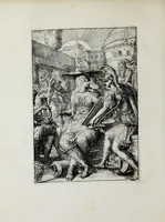 An illustration from Hieroglyphica of Merkbeelden der oude volkeren : namentlyk Egyptenaren, Chaldeeuwen, Feniciers, Joden, Grieken, Romeynen, enz. : nevens een omstandig bericht van het verval en voortkruypende verbastering der godsdiensten door verscheyde eeuwen : en eyndelyk de hervorming, tot op deze tyden toe vervolgt : in LXIII. hoofdstukken, en zoo veele kopere print-blaaden (1735)