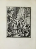 An illustration from Hieroglyphica of Merkbeelden der oude volkeren : namentlyk Egyptenaren, Chaldeeuwen, Feniciers, Joden, Grieken, Romeynen, enz. : nevens een omstandig bericht van het verval en voortkruypende verbastering der godsdiensten door verscheyde eeuwen : en eyndelyk de hervorming, tot op deze tyden toe vervolgt : in LXIII. hoofdstukken, en zoo veele kopere print-blaaden (1735)