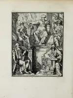 An illustration from Hieroglyphica of Merkbeelden der oude volkeren : namentlyk Egyptenaren, Chaldeeuwen, Feniciers, Joden, Grieken, Romeynen, enz. : nevens een omstandig bericht van het verval en voortkruypende verbastering der godsdiensten door verscheyde eeuwen : en eyndelyk de hervorming, tot op deze tyden toe vervolgt : in LXIII. hoofdstukken, en zoo veele kopere print-blaaden (1735)