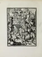 An illustration from Hieroglyphica of Merkbeelden der oude volkeren : namentlyk Egyptenaren, Chaldeeuwen, Feniciers, Joden, Grieken, Romeynen, enz. : nevens een omstandig bericht van het verval en voortkruypende verbastering der godsdiensten door verscheyde eeuwen : en eyndelyk de hervorming, tot op deze tyden toe vervolgt : in LXIII. hoofdstukken, en zoo veele kopere print-blaaden (1735)