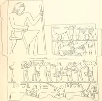 An illustration from Hieroglyphic texts from Egyptian stelae, etc (1911)
