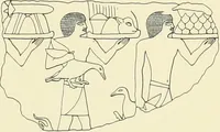An illustration from Hieroglyphic texts from Egyptian stelae, etc (1911)
