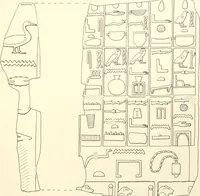 An illustration from Hieroglyphic texts from Egyptian stelae, etc (1911)