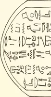 An illustration from Hieroglyphic texts from Egyptian stelae, etc (1911)
