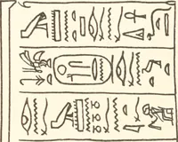 An illustration from Hieroglyphic texts from Egyptian stelae, etc (1911)