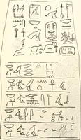 An illustration from Hieroglyphic texts from Egyptian stelae, etc (1911)