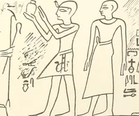 An illustration from Hieroglyphic texts from Egyptian stelae, etc (1911)