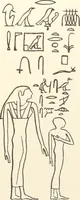 An illustration from Hieroglyphic texts from Egyptian stelae, etc (1911)