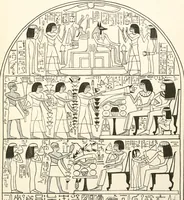 An illustration from Hieroglyphic texts from Egyptian stelae, etc (1911)