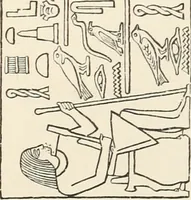 An illustration from Hieroglyphic texts from Egyptian stelae, etc (1911)