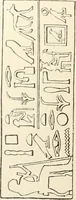 An illustration from Hieroglyphic texts from Egyptian stelae, etc (1911)