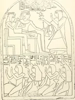 An illustration from Hieroglyphic texts from Egyptian stelae, etc (1911)