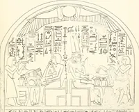 An illustration from Hieroglyphic texts from Egyptian stelae, etc (1911)