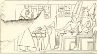 An illustration from Hieroglyphic texts from Egyptian stelae, etc (1911)