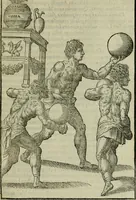 Picture 11 of 29 from Hieronymi Mercvrialis De arte gymnastica libri sex : in quibus exercitationum omnium vetustarum genera, loca, modi, facultates, & quidquid deniq. ad corporis humani exercitationes pertinet, diligenter explicatur .. (1573), leaf 108