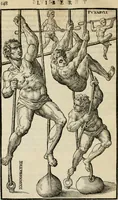 Picture 24 of 29 from Hieronymi Mercvrialis De arte gymnastica libri sex : in quibus exercitationum omnium vetustarum genera, loca, modi, facultates, & quidquid deniq. ad corporis humani exercitationes pertinet, diligenter explicatur .. (1573), leaf 167