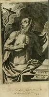 An illustration from Hieronymi Stridoniensis Epistolae selectae et in libros tres distributae. Opera Petri Canisij theologi. Nunc denuò ad exemplar Mariani Victorij Reatini, episcopi amerinin, emendata, argumentisque illustrata. Cum rerum & verborum indice locupletissimo (1687)