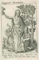 An illustration from Tractatus posthumus Jani Jacobi Boissardi Vesvuntini de divinatione et magicis præstigiis: quarum veritas ac vanitas solidè exponitur per descriptionem deorum fatidicorum qui olim responsa dederunt; eorundemque prophetarum, sacerdotum, Phoebadum, Sibyllarum et divinorum qui priscis temporibus celebres oraculis exstiterunt / Adjunctis simul omnium effigiebus, ab ipso autore ... delineatis ; jam ... æri incisis per Joh. Theodor. de Bry (1611)