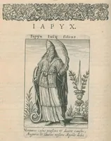 An illustration from Tractatus posthumus Jani Jacobi Boissardi Vesvuntini de divinatione et magicis præstigiis: quarum veritas ac vanitas solidè exponitur per descriptionem deorum fatidicorum qui olim responsa dederunt; eorundemque prophetarum, sacerdotum, Phoebadum, Sibyllarum et divinorum qui priscis temporibus celebres oraculis exstiterunt / Adjunctis simul omnium effigiebus, ab ipso autore ... delineatis ; jam ... æri incisis per Joh. Theodor. de Bry (1611)