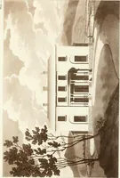 An illustration from Hints for dwellings : consisting of original designs for cottages, farm-houses, villas &c. plain and ornamental, with plans to each : in which strict attention is paid to unite convenience and elegance with economy : including some designs for town houses (1801)