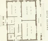 An illustration from Hints for dwellings : consisting of original designs for cottages, farm-houses, villas &c. plain and ornamental, with plans to each : in which strict attention is paid to unite convenience and elegance with economy : including some designs for town houses (1801)