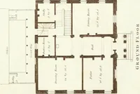 An illustration from Hints for dwellings : consisting of original designs for cottages, farm-houses, villas &c. plain and ornamental, with plans to each : in which strict attention is paid to unite convenience and elegance with economy : including some designs for town houses (1801)