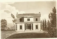 An illustration from Hints for dwellings : consisting of original designs for cottages, farm-houses, villas &c. plain and ornamental, with plans to each : in which strict attention is paid to unite convenience and elegance with economy : including some designs for town houses (1801)