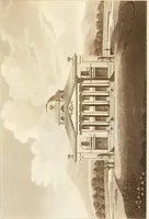An illustration from Hints for dwellings : consisting of original designs for cottages, farm-houses, villas &c. plain and ornamental, with plans to each : in which strict attention is paid to unite convenience and elegance with economy : including some designs for town houses (1801)