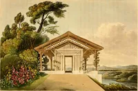 Picture 20 of 37 from Hints on ornamental gardening : consisting of a series of designs for garden buildings, useful and decorative gates, fences, railroads, &c., accompanied by observations on the principles and theory of rural improvement, interspersed with occasional remarks on rural architecture. (1823), leaf 107