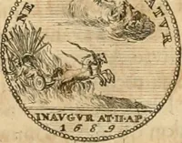 An illustration from Histoire de Guillaume III., roy d'Angleterre, d'Ecosse, de France, et d'Irlande, prince d'Orange, &c.; contenant ses actions les plus memorables, depuis sa naissance jusques à son elevation sur le trône, & ce qui s'est passé dupuis jusques à l'entiere reduction du royaume d'Irlande (1692)