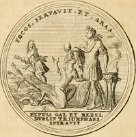 An illustration from Histoire de Guillaume III., roy d'Angleterre, d'Ecosse, de France, et d'Irlande, prince d'Orange, &c.; contenant ses actions les plus memorables, depuis sa naissance jusques à son elevation sur le trône, & ce qui s'est passé dupuis jusques à l'entiere reduction du royaume d'Irlande (1692)