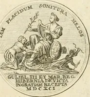 An illustration from Histoire de Guillaume III., roy d'Angleterre, d'Ecosse, de France, et d'Irlande, prince d'Orange, &c.; contenant ses actions les plus memorables, depuis sa naissance jusques à son elevation sur le trône, & ce qui s'est passé dupuis jusques à l'entiere reduction du royaume d'Irlande (1692)
