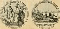 An illustration from Histoire de Guillaume III., roy d'Angleterre, d'Ecosse, de France, et d'Irlande, prince d'Orange, &c.; contenant ses actions les plus memorables, depuis sa naissance jusques à son elevation sur le trône, & ce qui s'est passé dupuis jusques à l'entiere reduction du royaume d'Irlande (1692)