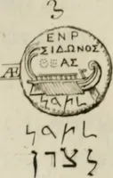 An illustration from Histoire de l'Académie royale des inscriptions et belles lettres, depuis son establissement jusqu'à présent : Avec les Mémoires de littérature tirez des registres de cette Académie depuis son renouvellement jusqu'en 1710 (1736)