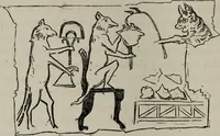 An illustration from Histoire de la caricature antique (1867)