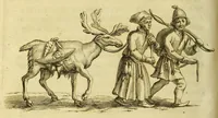 An illustration from Histoire de la Laponie, : sa description, l'origine, les moeurs, la maniere de vivre de ses habitans, leur religion, leur magie, & les choses rares du païs. Avec plusieurs additions & augmentations fort curieuses, qui jusques-icy n'ont pas esté imprimées. (1678)