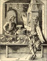An illustration from Histoire de l'orfévrerie-joaillerie et des anciennes communautés et confréries d'orfévres-joailliers de la France et de la Belgique (1850)
