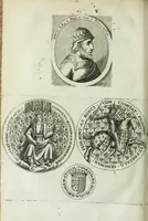 An illustration from Histoire des comtes de Prouence : enrichie de plusieurs de leurs portraits, de leurs sceaux, & des monnoyes de leur temps, qui n'auoient pas encore veu le iour (1655)