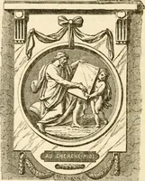An illustration from Histoire des enseignes de Paris. Revue et publiée par le Bibliophile Jacob [pseud.] avec un appendice par J. Cousin.. (1884)