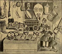 An illustration from Histoire des jouets : ouvrage contenant 250 illustrations dans le texte et 100 gravures hors texte dont 50 planches coloriées à l'aquarelle (1902)