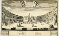 An illustration from Histoire du roy Louis le Grand, par les medailles, emblêmes, deuises, jettons, inscriptions, armoiries, et autres monumens publics (1691)