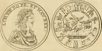 An illustration from Histoire du roy Louis le Grand, par les medailles, emblêmes, deuises, jettons, inscriptions, armoiries, et autres monumens publics (1691)