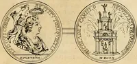 An illustration from Histoire du roy Louis le Grand, par les medailles, emblêmes, deuises, jettons, inscriptions, armoiries, et autres monumens publics (1691)