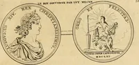 An illustration from Histoire du roy Louis le Grand, par les medailles, emblêmes, deuises, jettons, inscriptions, armoiries, et autres monumens publics (1691)