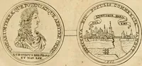An illustration from Histoire du roy Louis le Grand, par les medailles, emblêmes, deuises, jettons, inscriptions, armoiries, et autres monumens publics (1691)