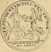 An illustration from Histoire du roy Louis le Grand, par les medailles, emblêmes, deuises, jettons, inscriptions, armoiries, et autres monumens publics (1691)