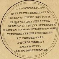 An illustration from Histoire du roy Louis le Grand, par les medailles, emblêmes, deuises, jettons, inscriptions, armoiries, et autres monumens publics (1691)